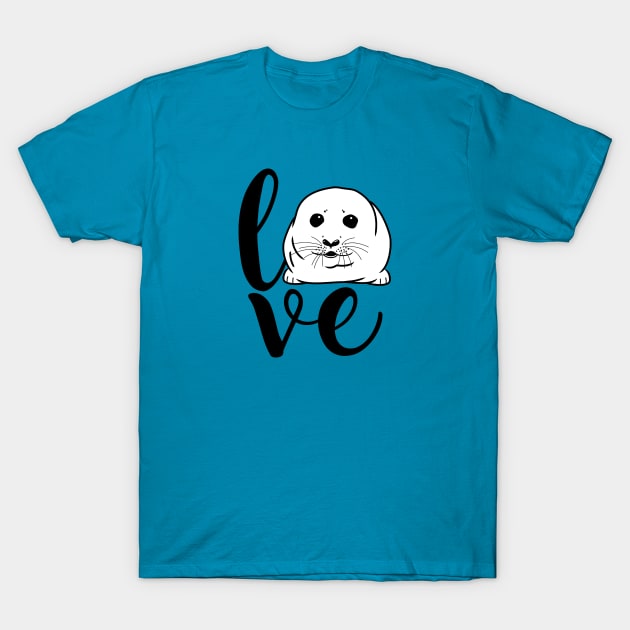 Baby Harp Seal Love T-Shirt by cottoncanvas